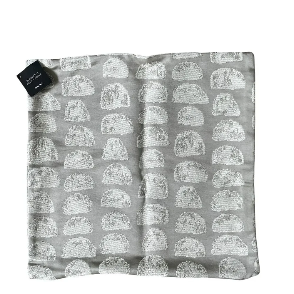 (2) Z Gallerie Naomi Decorative Pillow Covers 22x22 Gray & White $120 New